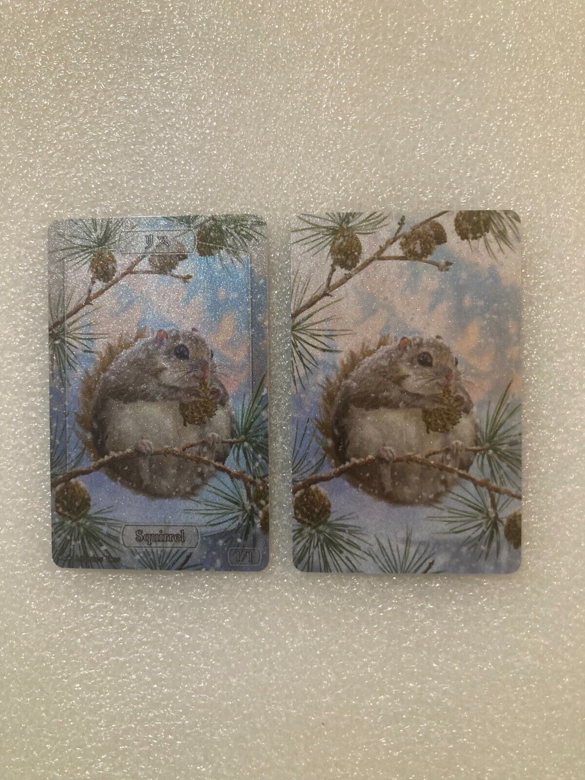 JOHANNES VOSS TOKEN 1x Squirrel 1/1 SPARKLY FOIL New Mint Plastic MAGIC MTG ART