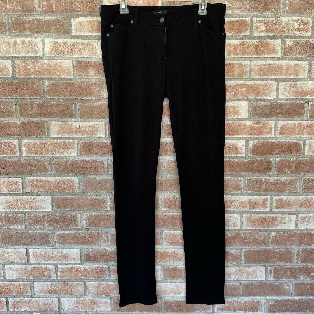 Eileen Fisher 5 Pocket Soft Jersey Knit Slim Pants Size 6 Black