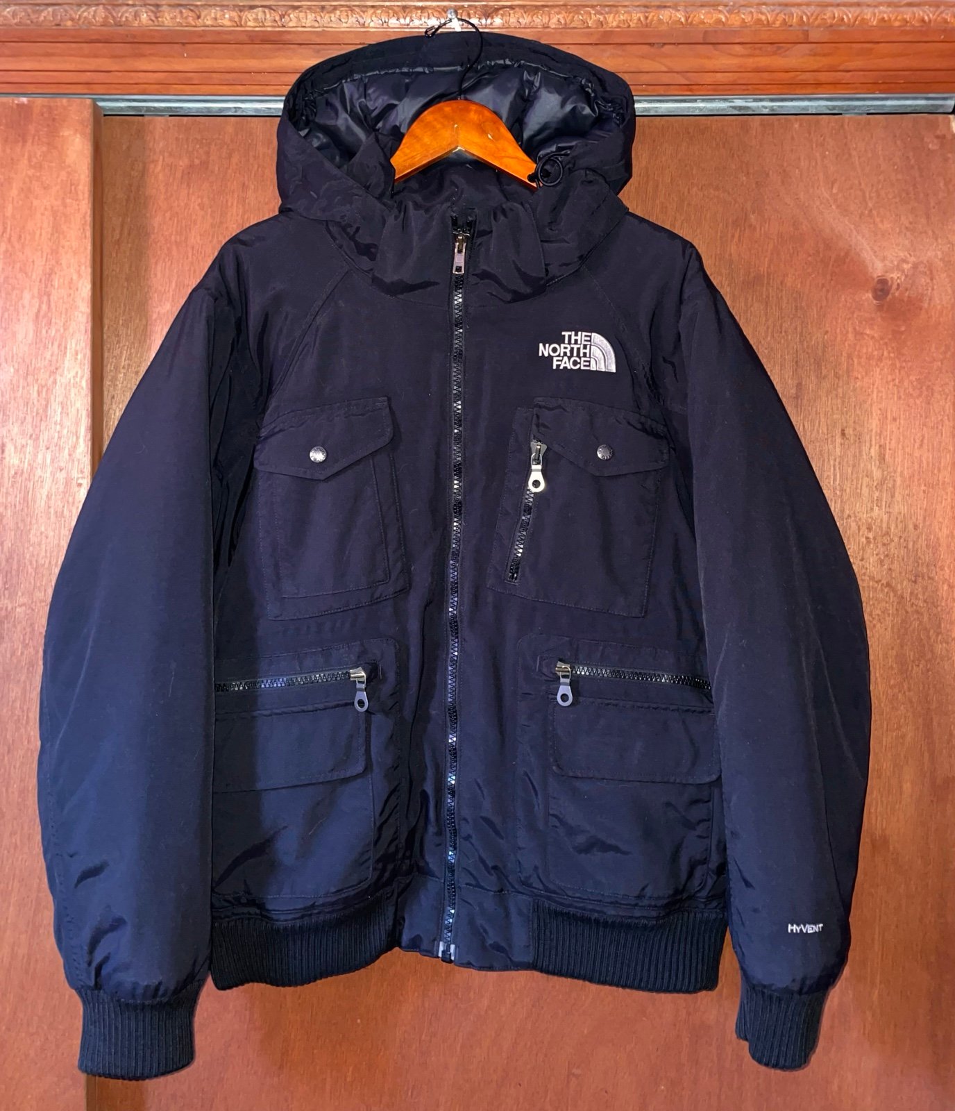 The North Face HyVent Down Gotham Puffer Jacket Men’s Size Large Black Hooded