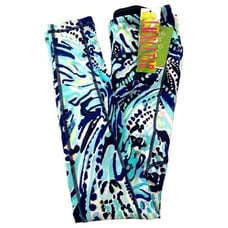 Lilly Pulitzer Luxletic Weekender Legging Crash the Bash in Bright Blue XXS NWT