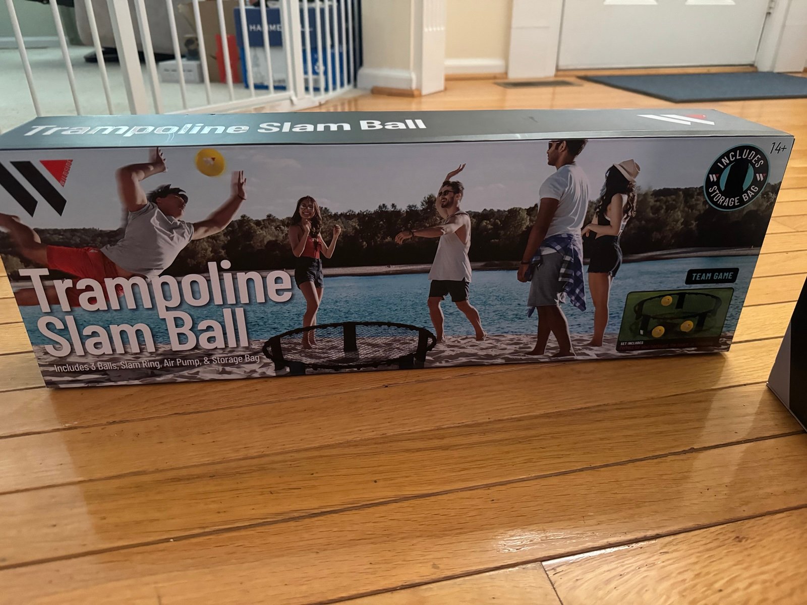Trampoline Slam Ball Includes 3 Balls, Slam Ring, Air Pump, & Storage Bag