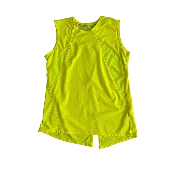 LUCKY IN LOVE X Bethanie Mattek Sands Court Worn Yellow Tank Top Size Small