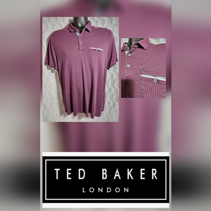 Ted Baker Mens Polo Shirt Purple 6 XL