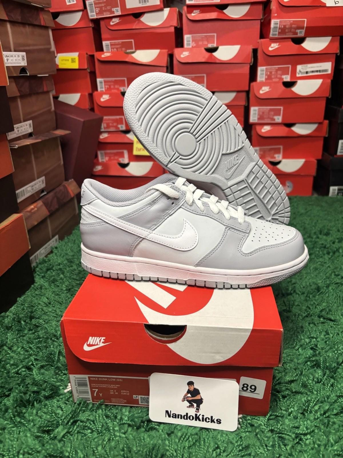 Nike Dunk Low Two Tone Gray Sneaker, Size 7Y / 8.5W BNIB DH9765-001