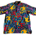 VTG Big Hed Let The Good Times Roll Hawaiian Shirt Sz L Made USA 90s Abstract
