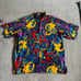 VTG Big Hed Let The Good Times Roll Hawaiian Shirt Sz L Made USA 90s Abstract