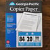 Vintage Georgia-Pacific Copier Paper - 84 Brightness - 20lb Weight - 500 Sheets