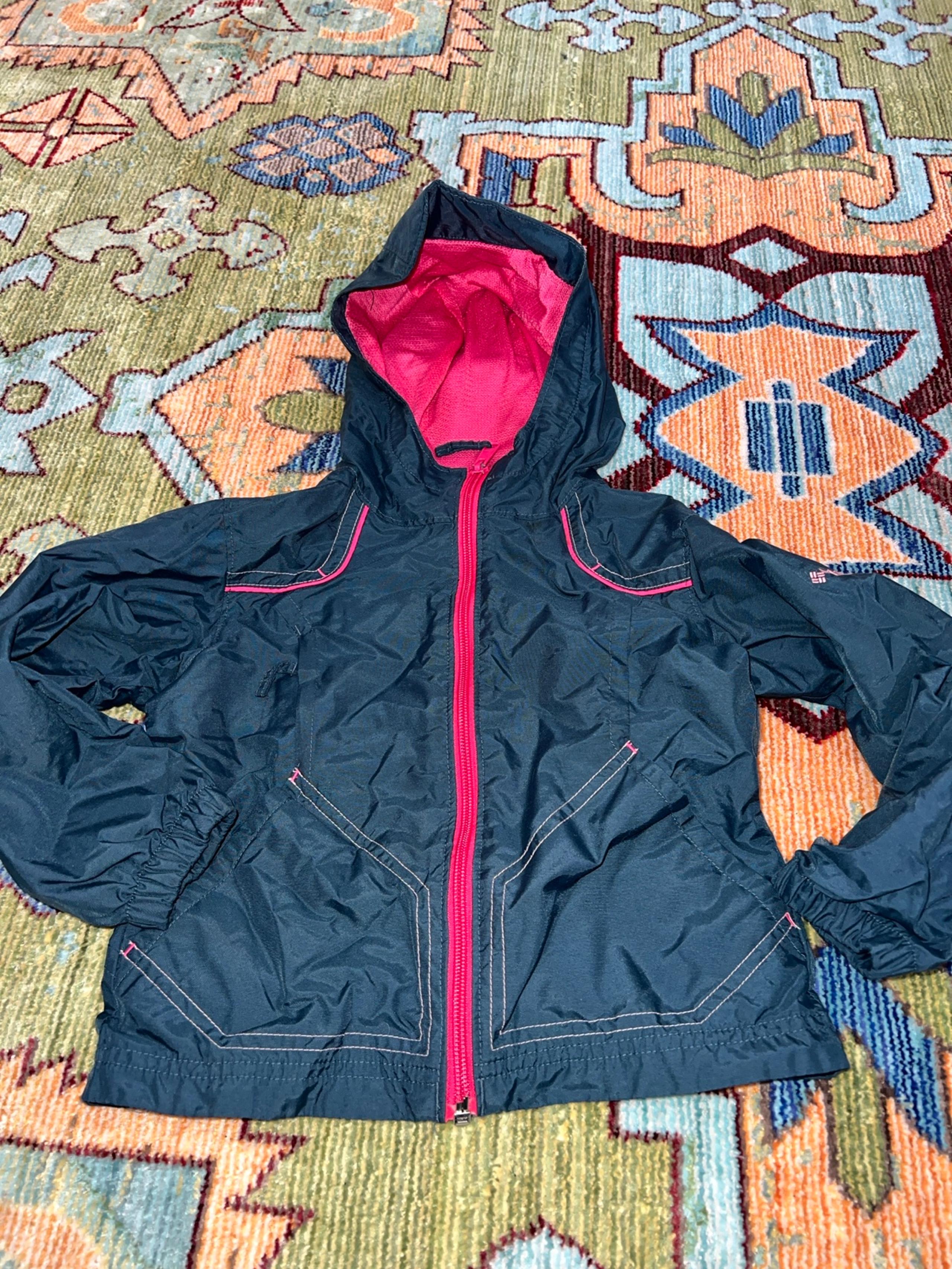 Girls Columbia spring windbreaker lined size 4/5 Bin28