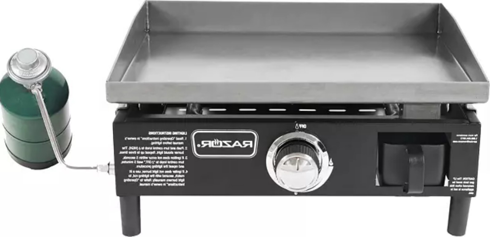 19” 1 Burner Griddle, Black, 19.69 x 9.65 x 17.72 in.
