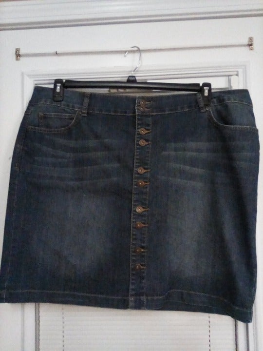 NEW INC PLUS SIZE 20W DENIM SKIRT