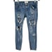 One Teaspoon Trashed Free Birds Extreme Distressed Skinny Jeans with Ankle Zips