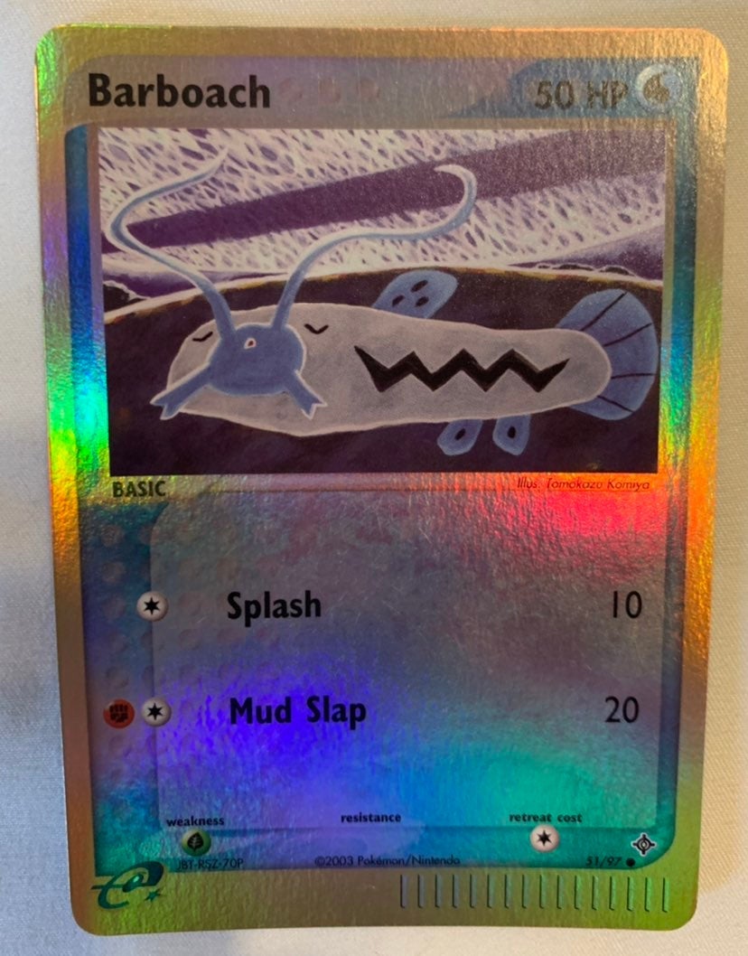 Barboach Reverse Holographic Pokemon Card Fermi Bubbles Grading C+