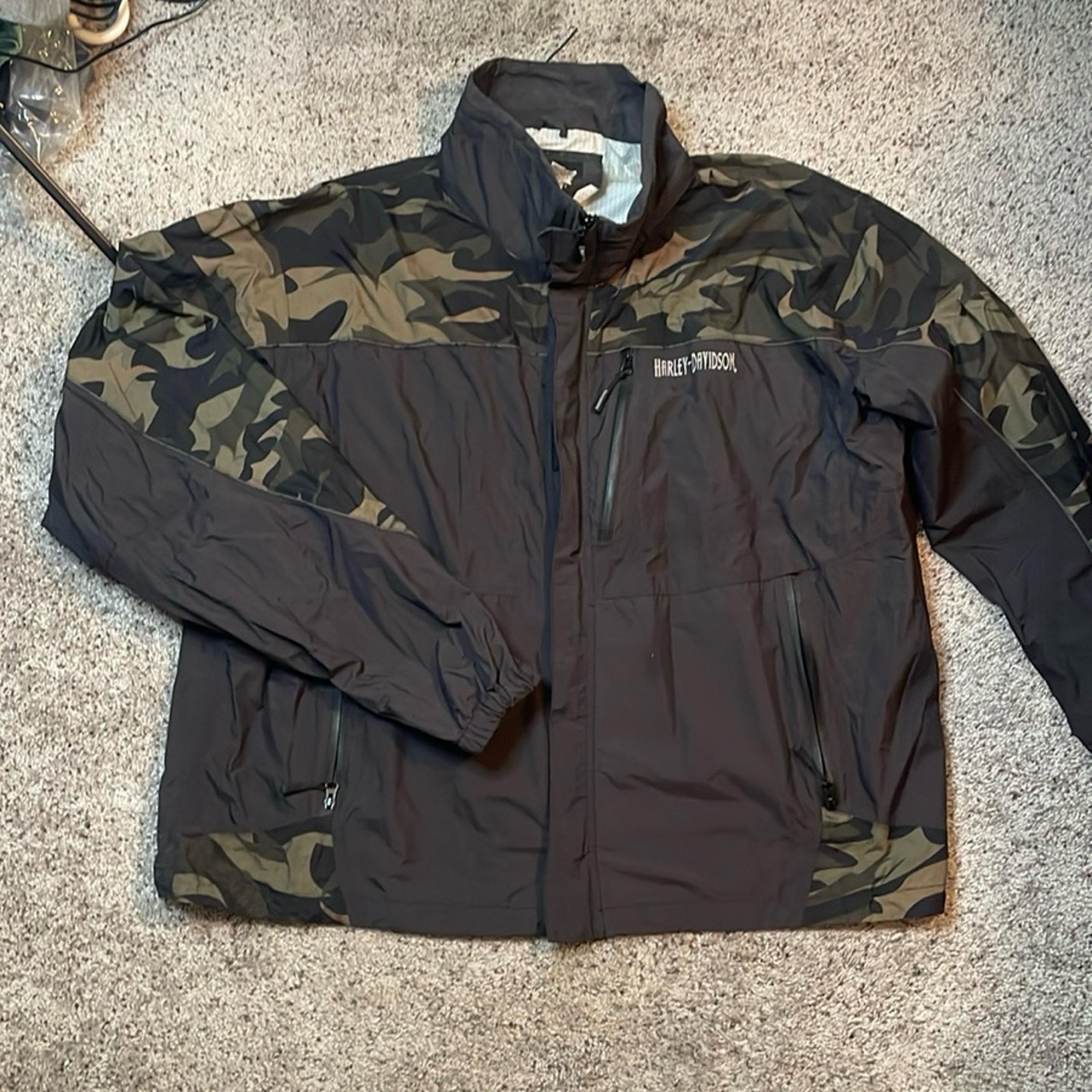 Harley Davidson Mud Dog Jacket Mens 3XL Camouflage Camo Rain Gear Coat
