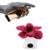 Herve Gambs Fuchsia Color Couture Orchid Silk Flower In White Small Glass Cube