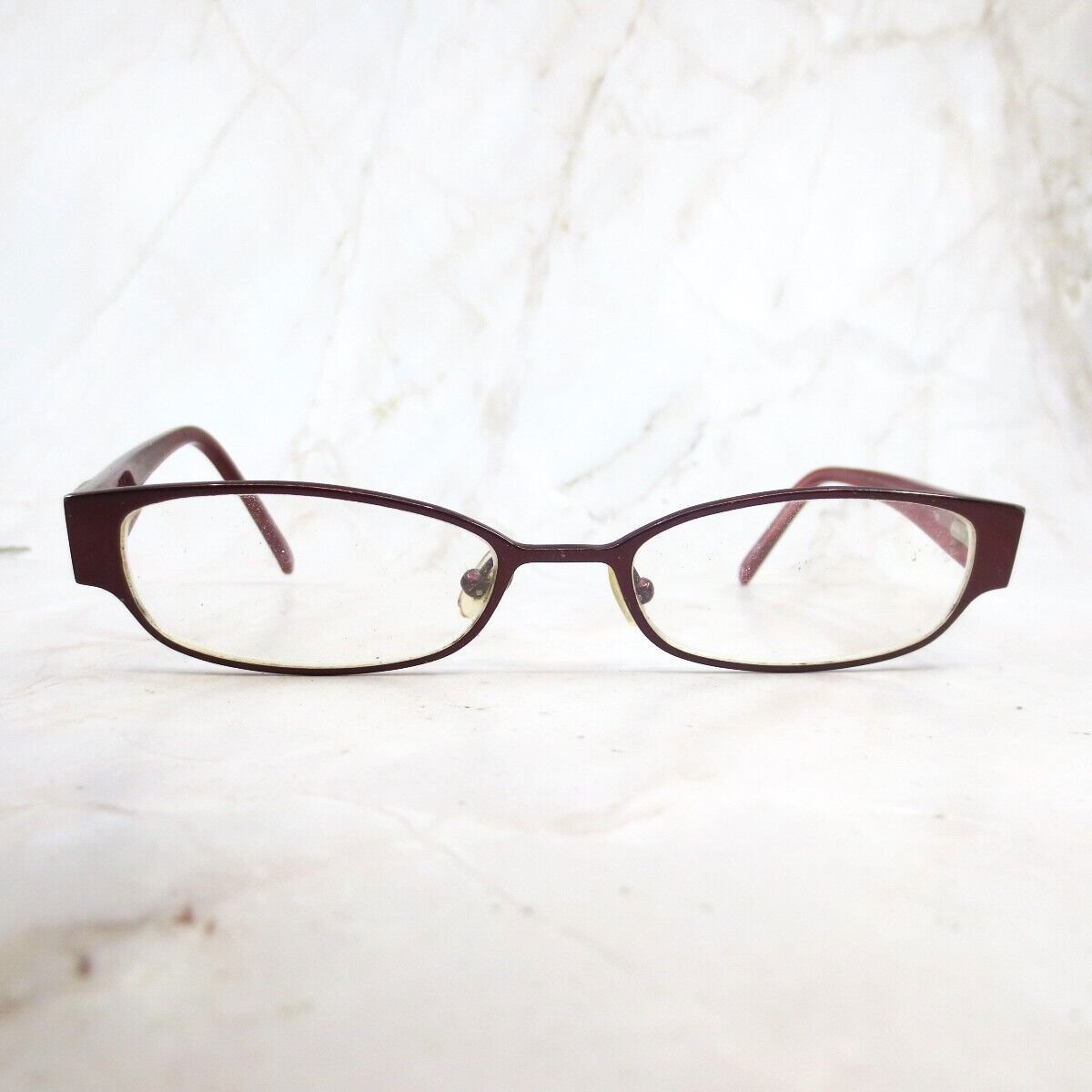 Candie's Eyeglasses Frame Womens Red Brown Metal Full Rim Oval Shape 49-17-135