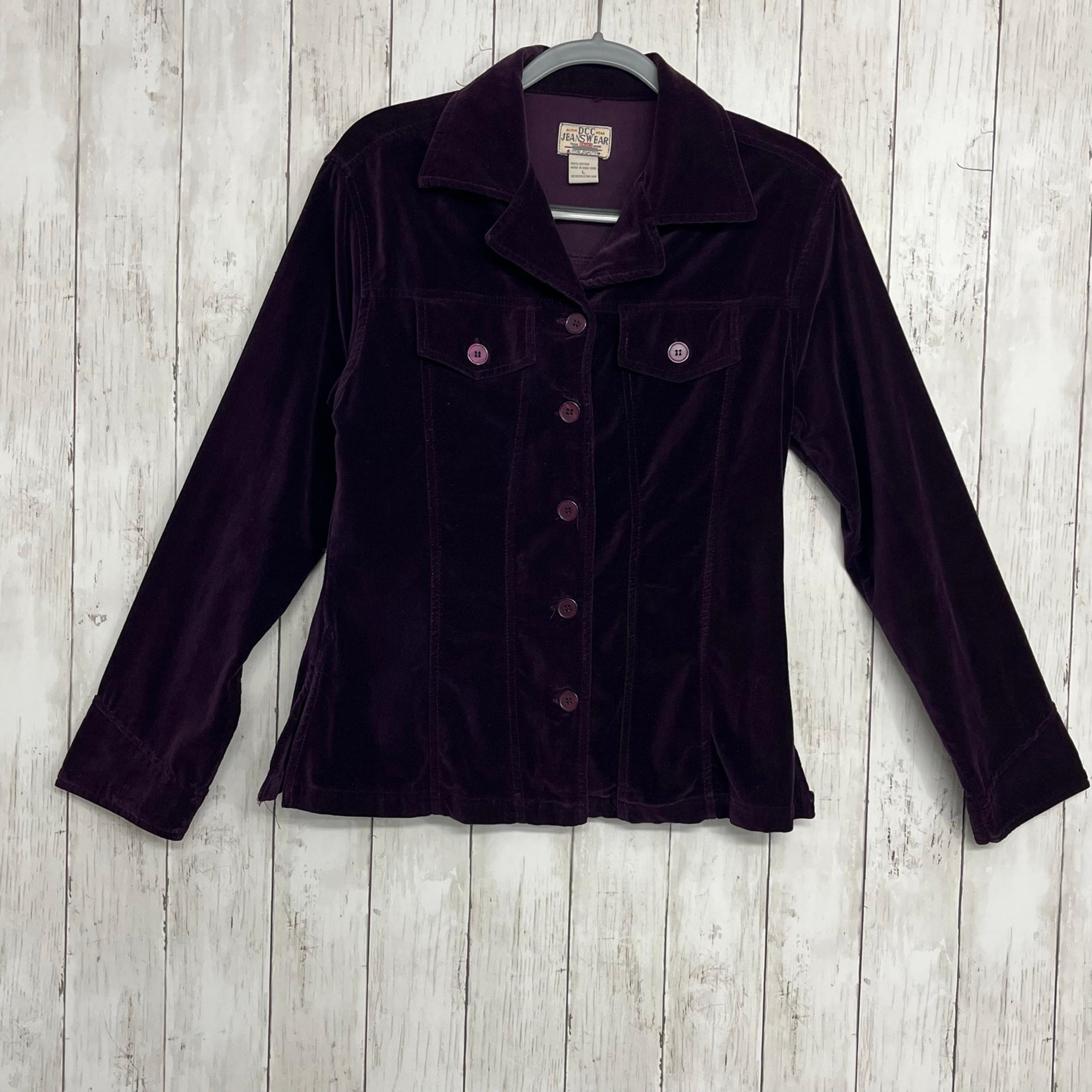 DCC Jeanswear Vintage Purple Corduroy Long Sleeve Button Down Collared Jacket