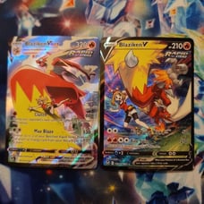 2 SET POKEMON BLAZIKEN VMAX CARD & POKEMON BLAZIKEN V CARD