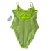 Good American Womens Sparkle Show Off Electric Lime Underwire One-Piece Swimsuit