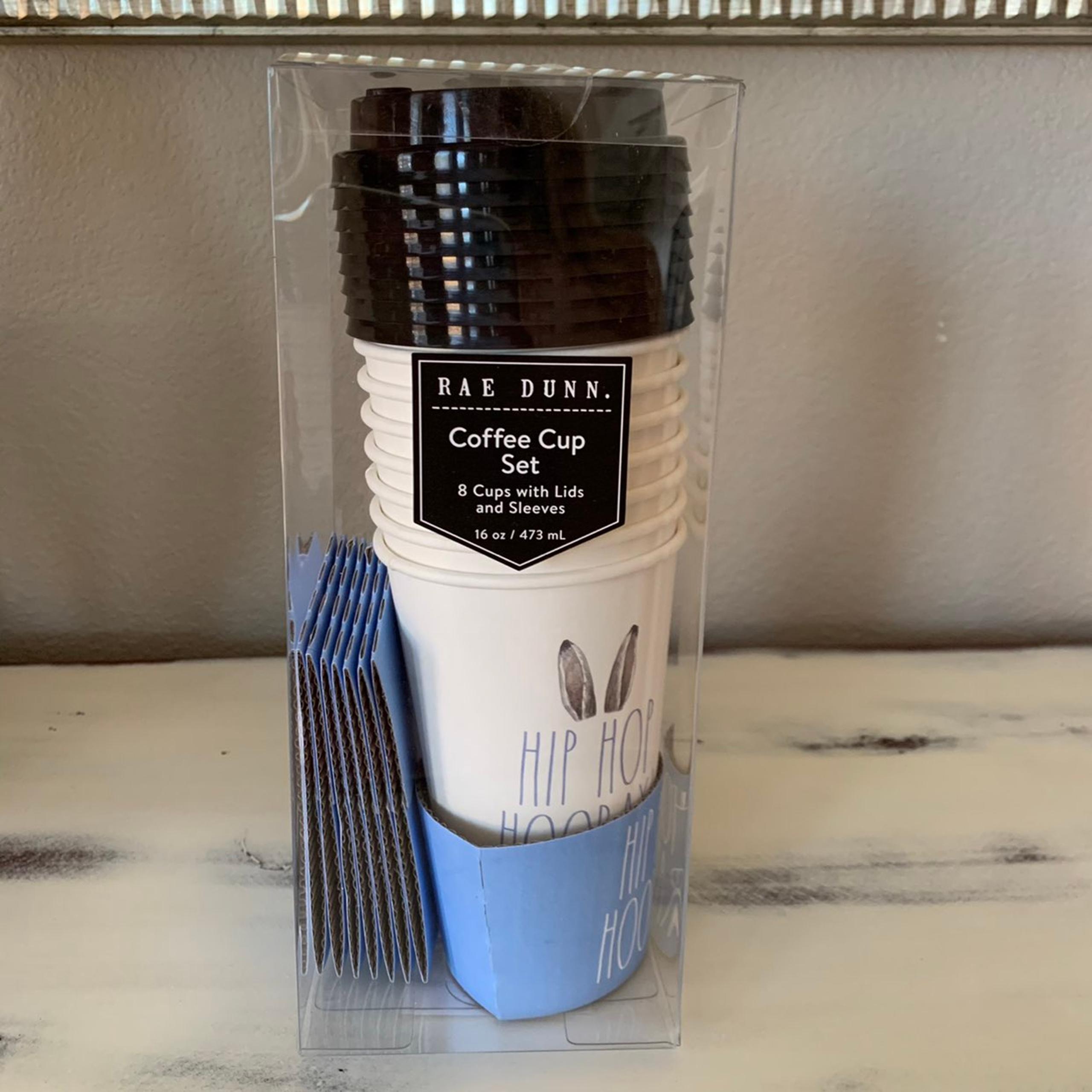 Rae Dunn Bunny coffee cups with lids & s