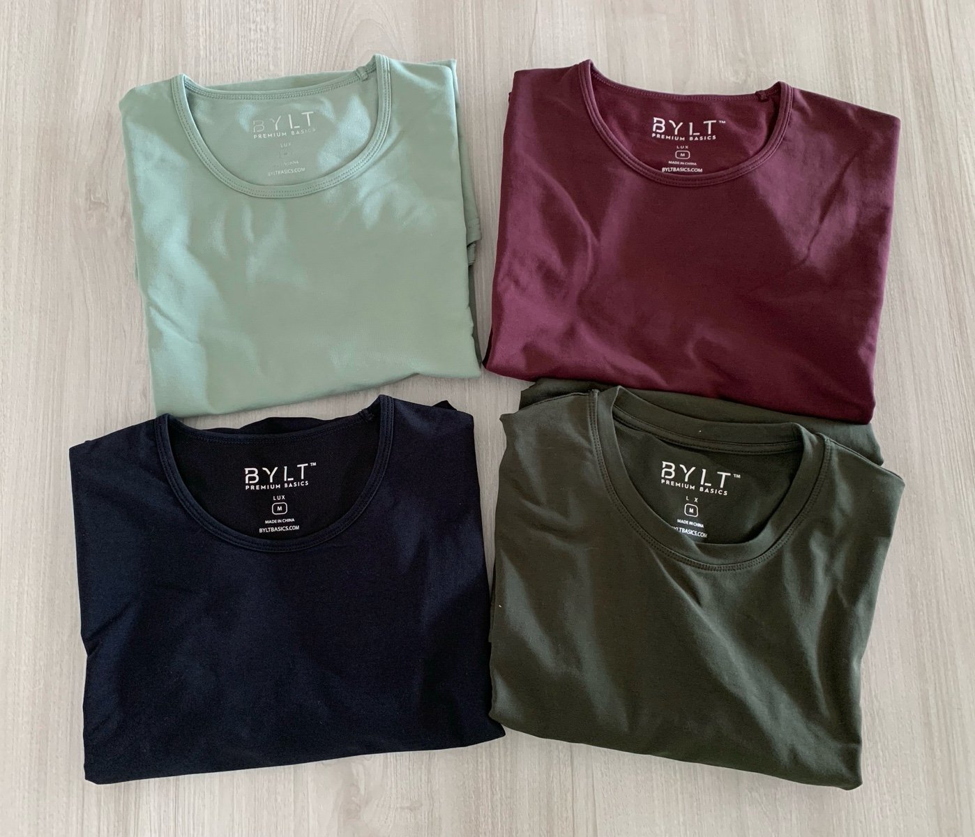 BYLT Premium Basics Drop Cut Signature T Shirts Lot Of 4 Men Md