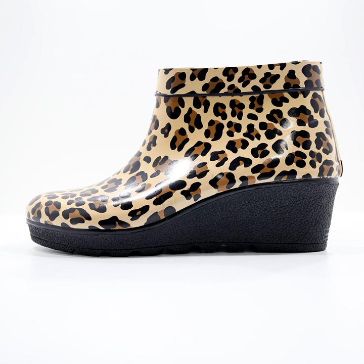 Sperry Top-Sider Cheetah Print Rubber 2 Wedge Heel Chelsea Rain Boots - 10 NWOB