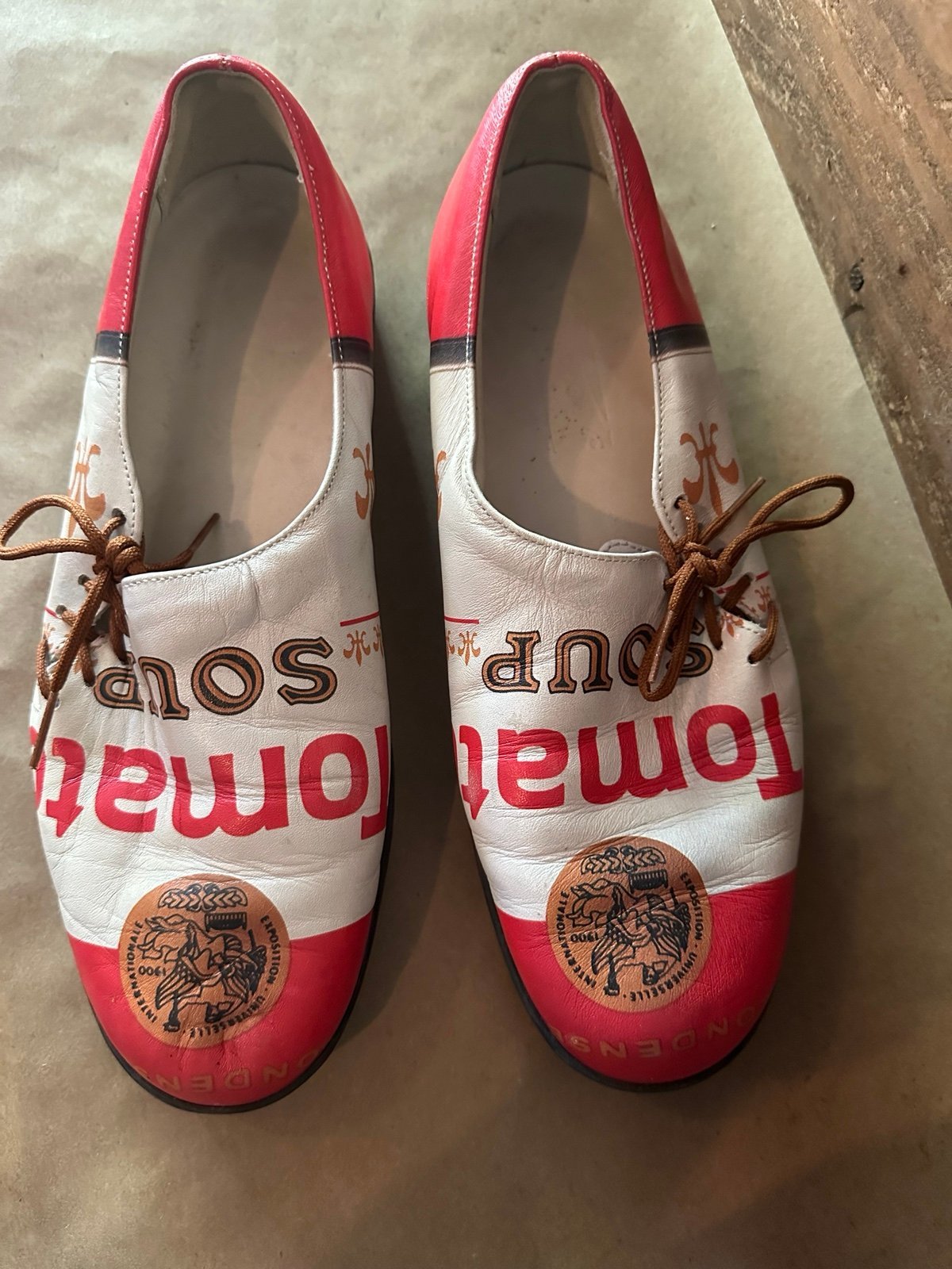 ICON Andy Warhol Campbell's Tomato Soup Flat Oxford Shoes Womens Size 8 Mens 6.5
