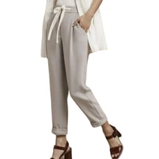 Aritzia Wilfred Allant Womens Linen Blend Crop Relaxed Pants Size 4 Grey EUC