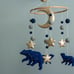 Moon and star mobile with celestial bears Baby Neutral mobile Nursery decor Baby