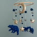 Moon and star mobile with celestial bears Baby Neutral mobile Nursery decor Baby