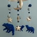 Moon and star mobile with celestial bears Baby Neutral mobile Nursery decor Baby