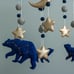 Moon and star mobile with celestial bears Baby Neutral mobile Nursery decor Baby