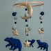 Moon and star mobile with celestial bears Baby Neutral mobile Nursery decor Baby