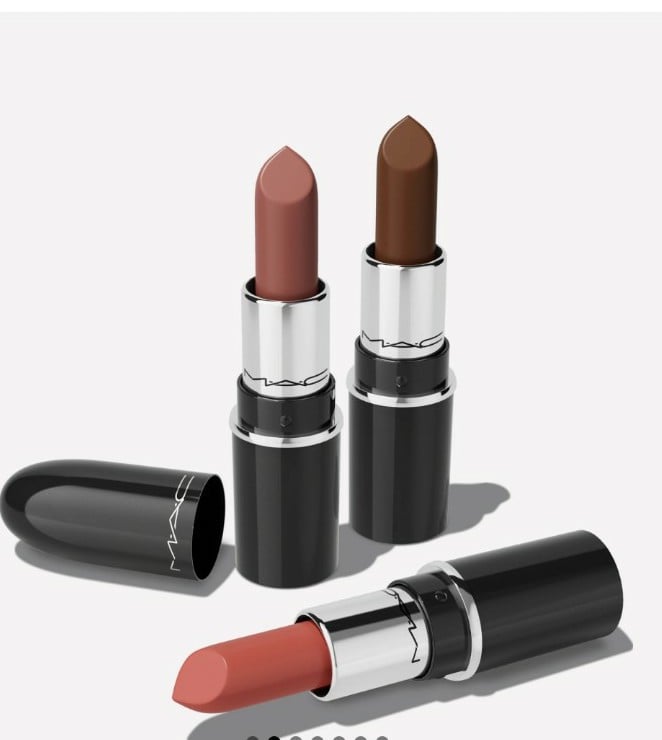 3 Mac Luxury Mini Lustreglass Lipstick Trio New