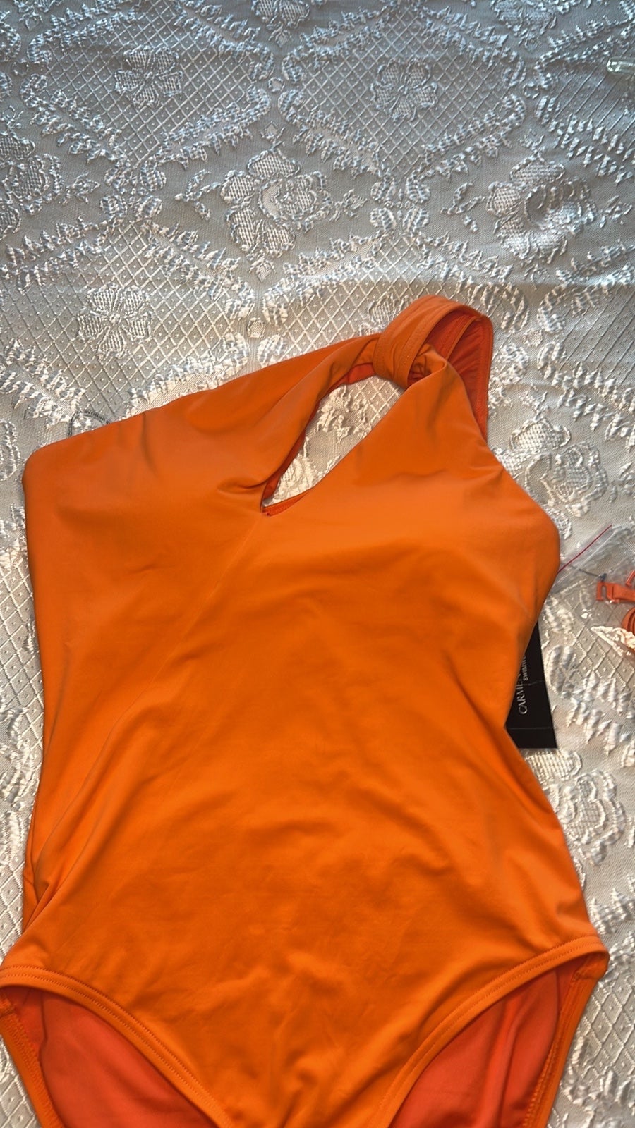 Women’s bathing suit. Sexy one shoulder with extra strap.