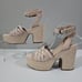 Marc Fisher Oaten Espadrille Platform Sandal Natural Suede Size 9.5