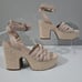 Marc Fisher Oaten Espadrille Platform Sandal Natural Suede Size 9.5