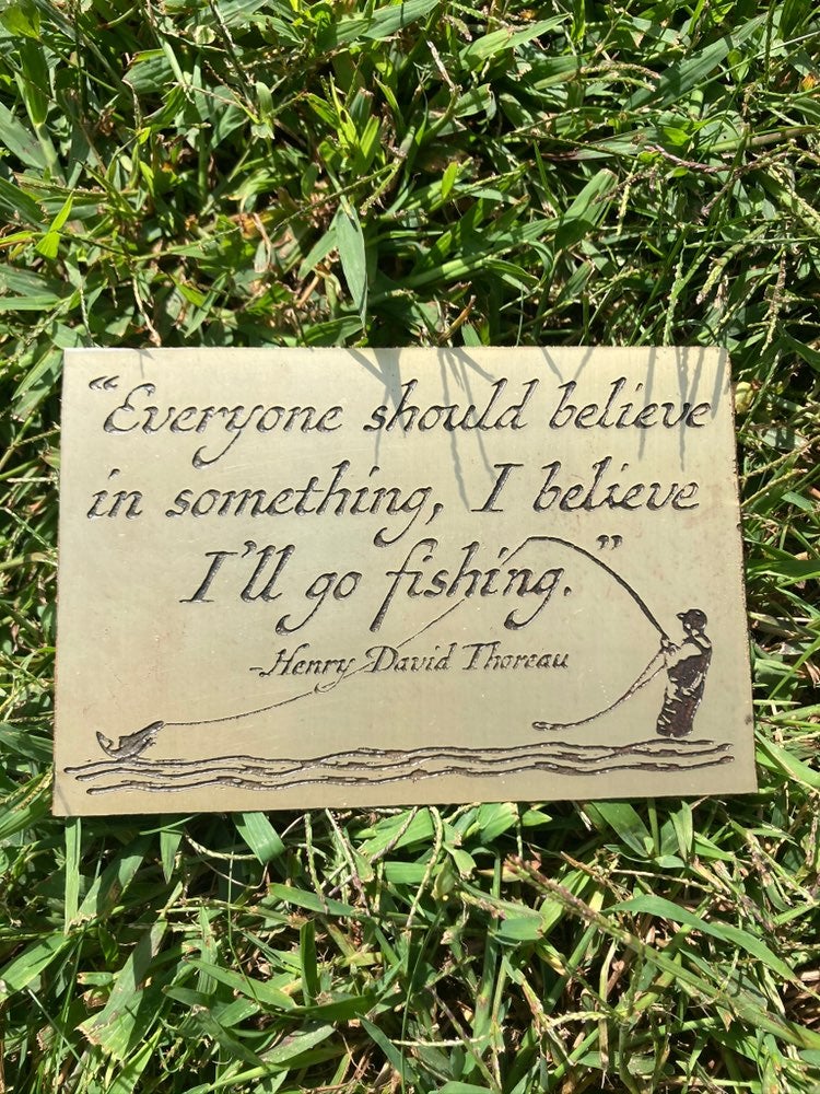 Fishing sign, handmade fishing art