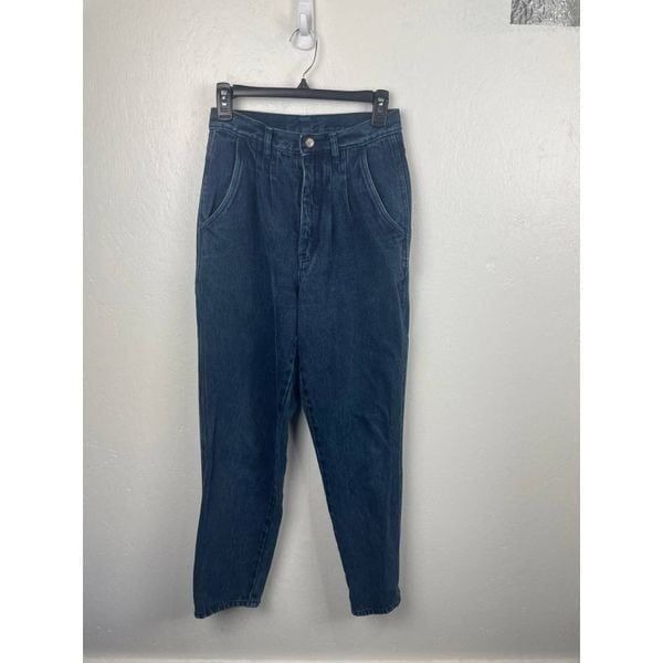 Vintage Bill Blass High Waisted Tapered Indigo Blue Jeans Size 8 Waist 27