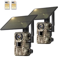 4G LTE Cellular Trail Cameras 2 Pack, 3rd Gen Solar Game Camera with Live-Stream