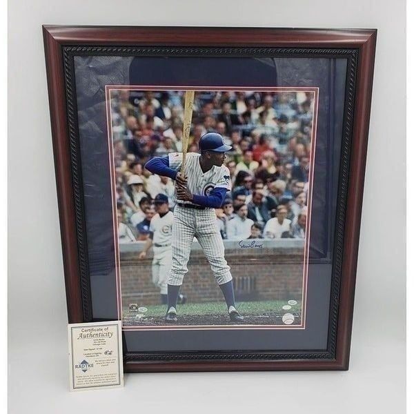 Ernie Banks Signed Photo Framed Chicago Cubs Radtke COA