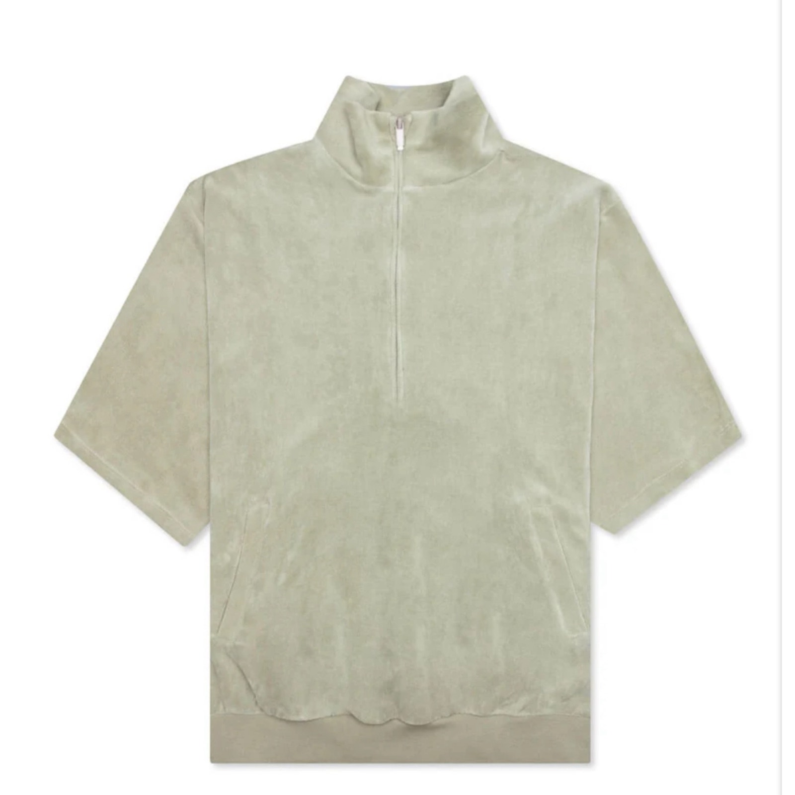 Fear Of God Essentials Velour Half Zip Pullover Short Sleeve Sweatshirt Oversize