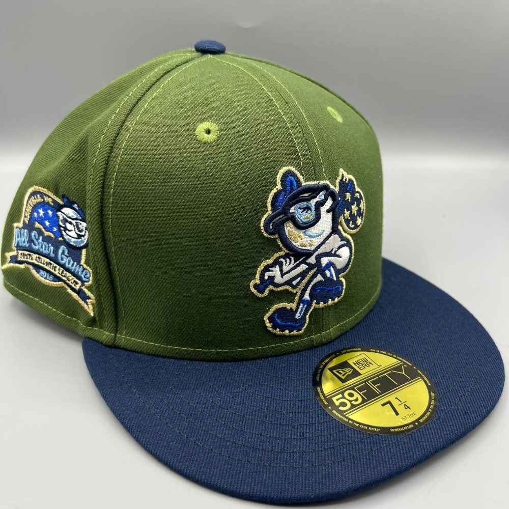 Asheville Tourists Hat Men 7 1/4 Green 59Fifty New Era MiLB Fitted Cap