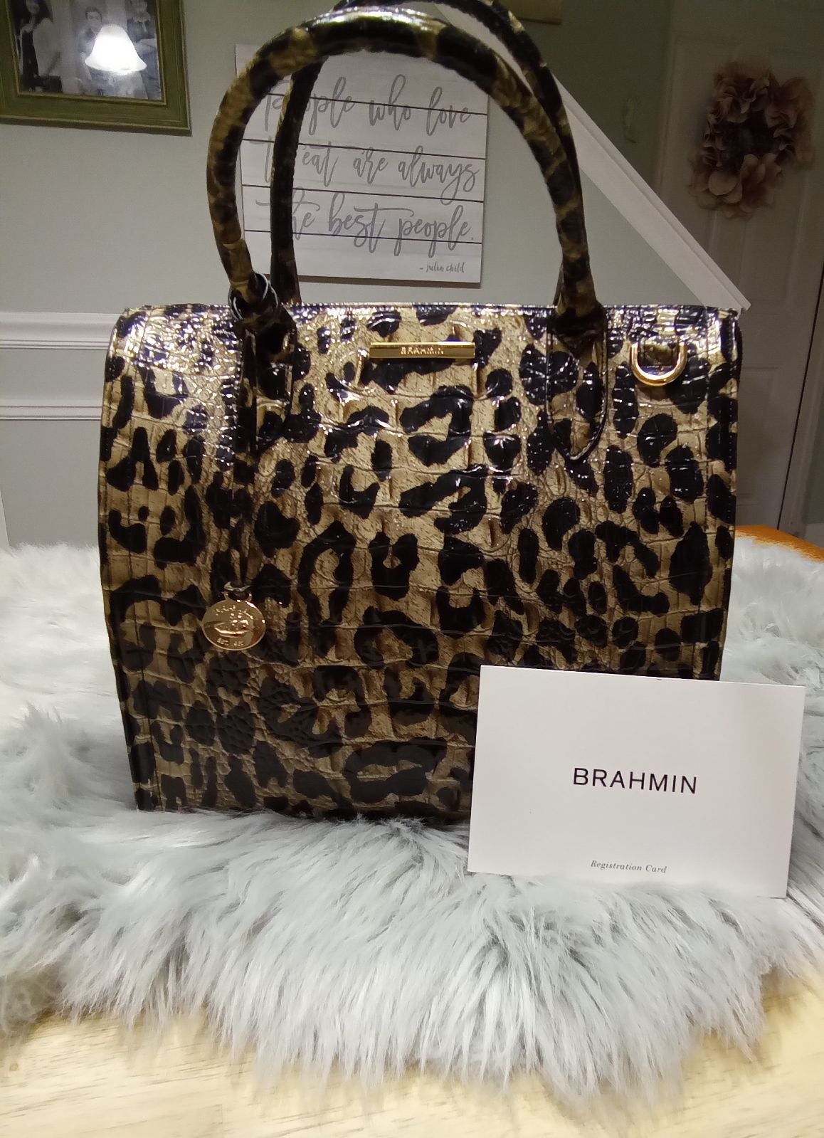 leopard brahmin purse