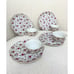 (4) LEFTON Vintage Hand Painted China ROSE CHINTZ Snack Plate Footed Tea Cup Mug