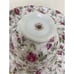 (4) LEFTON Vintage Hand Painted China ROSE CHINTZ Snack Plate Footed Tea Cup Mug