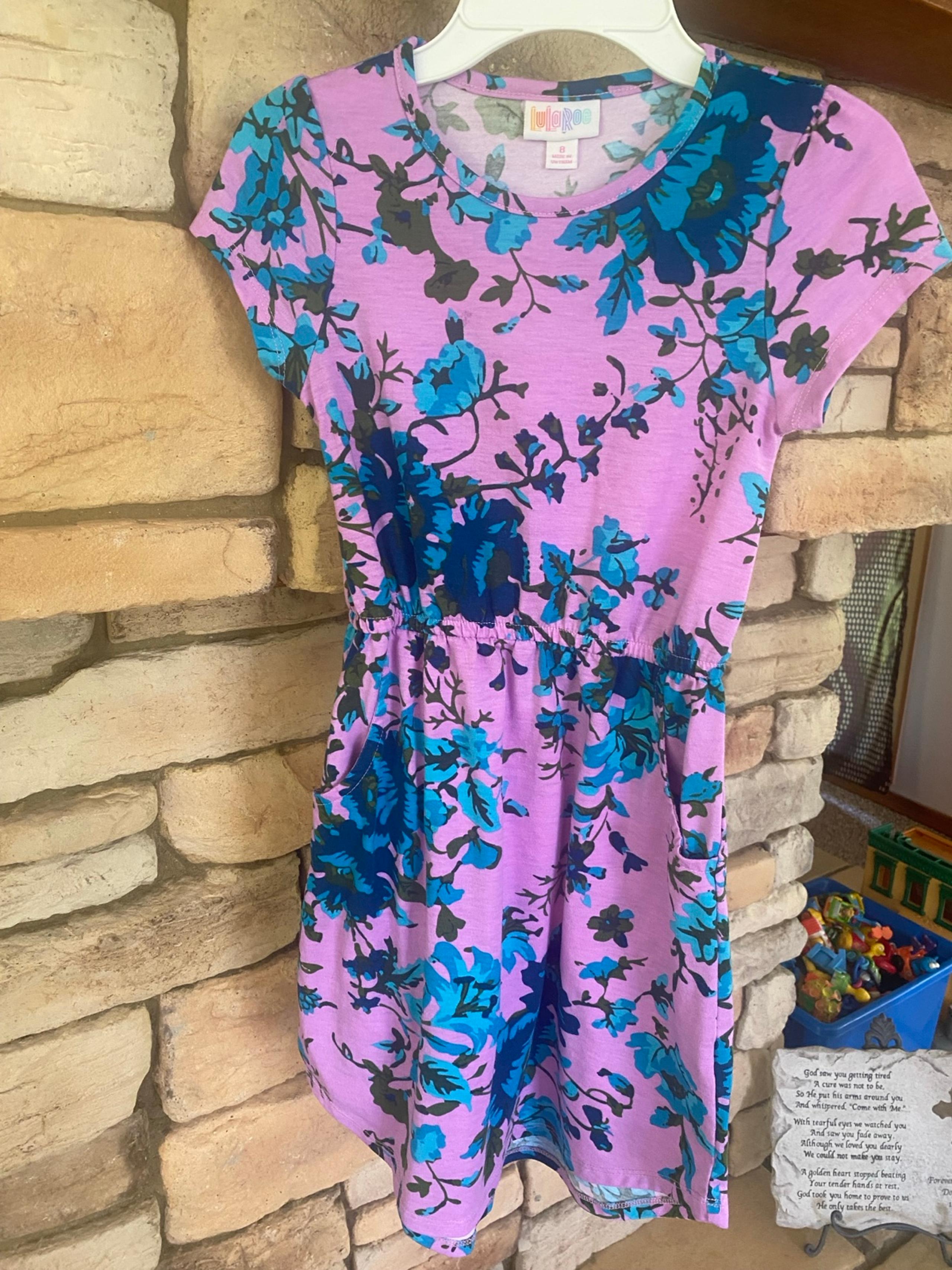 New Girls LuLaRoe Mae Pocket Dress Size 8 Purple