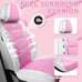 luxury premium seats pink and white car cover seats fashion