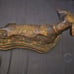 DOG Greyhound Pointer Sculpture on Metal Base, Brass bronze vintage hunting dog