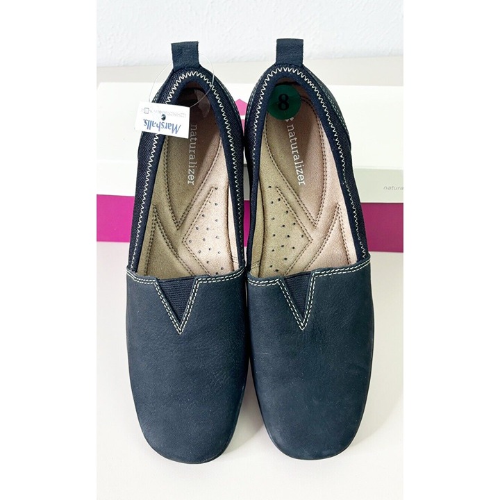 Naturalizer Sz 8 Black Franklyn Slip On Shoes Suede Feel NWT