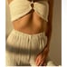 NWT SAVANNAH MORROW Summer Top Shirt Women’s Cream OrganicCotton bandeau XS S L